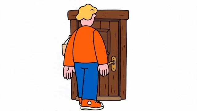 Walking up to the door